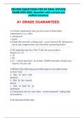  REVIEW QUESTIONS FOR NY REAL ESTATE EXAM 2025-2026&period; Question with correct and verified answers&period;  A&plus; GRADE GUARANTEED&period;