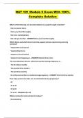NAT 101 Module 5 Exam With 100&percnt; Complete Solution 