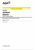 2023 AQA GCSE GERMAN 8668&sol;SH Paper 2 Speaking Higher Mark scheme including Guidance  for Photo cards June 2023 &lbrack;VERIFIED&rsqb;