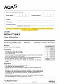 2023 AQA GCSE MEDIA STUDIES 8572&sol;2 Paper 2 Media Two Question Paper & Mark scheme  &lpar;Merged&rpar; June 2023 &lbrack;VERIFIED&rsqb;