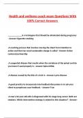Health and wellness coach exam Questions With 100&percnt; Correct Answers 