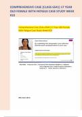 Comprehensive Case (Class 6541) 17 Year Old Female With Fatigue Case Study Week #10
