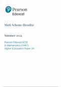 2024 Pearson Edexcel GCSE Mathematics Paper Mark Scheme 3H &lpar;1MAI&sol;3H&rpar;