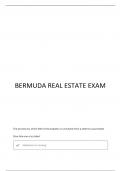 BERMUDA REAL ESTATE EXAM QUESTIONS WITH 100&percnt; CORRECT ANSWERS 