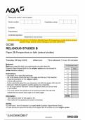 2023 AQA GCSE RELIGIOUS STUDIES B 8063&sol;2B Paper 2B Perspectives on faith &lpar;textual studies&rpar;  Question Paper & Mark scheme &lpar;Merged&rpar; June 2023 &lbrack;VERIFIED&rsqb;