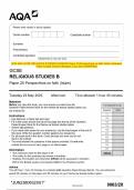 2023 AQA GCSE RELIGIOUS STUDIES B 8063&sol;2X Paper 2X Perspectives on faith &lpar;Islam&rpar; Question  Paper & Mark scheme &lpar;Merged&rpar; June 2023 &lbrack;VERIFIED&rsqb;
