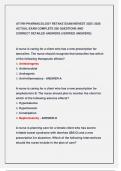 ATI RN PHARMACOLOGY RETAKE EXAM NEWEST 2025&sol;2026 