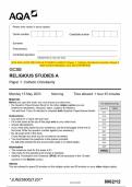 2023 AQA GCSE RELIGIOUS STUDIES A 8062&sol;12 Paper 1&colon; Catholic Christianity Question Paper &  Mark scheme &lpar;Merged&rpar; June 2023 &lbrack;VERIFIED&rsqb;