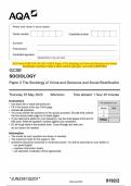 2023 AQA GCSE SOCIOLOGY 8192&sol;2 Paper 2 The Sociology of Crime and Deviance and Social  Stratification Question Paper & Mark scheme &lpar;Merged&rpar; June 2023 &lbrack;VERIFIED&rsqb;