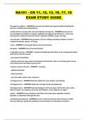 NA101 - CH 11&comma; 12&comma; 13&comma; 16&comma; 17&comma; 18 EXAM STUDY GUIDE 