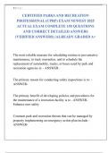 CERTIFIED PARKS AND RECREATION  PROFESSIONAL &lpar;CPRP&rpar; EXAM NEWEST 2025  ACTUAL EXAM COMPLETE 150 QUESTIONS  AND CORRECT DETAILED ANSWERS &lpar;VERIFIED ANSWERS&rpar; &vert;ALREADY GRADED A&plus;