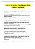 DA101 Practice Final Exam With Correct Solution 