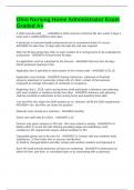 Ohio Nursing Home Administrator Exam Graded A&plus; 