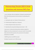 Pharmacology Practice 2025 A Exam Questions and Answers 100&percnt; Pass