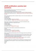 aPHR certification&colon; practice test  Questions and Answers Best rated A&plus; Guaranteed Success Latest Update