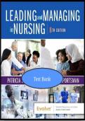 TEST BANK For Leading and Managing in Nursing&comma; 8th Edition by Patricia S&period; Yoder-Wise&comma; Susan Sportsman&vert; Verified Chapter's 1 - 30 &vert; Complete