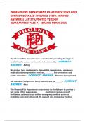 PHOENIX FIRE DEPARTMENT EXAM QUESTIONS AND  CORRECT DETAILED ANSWERS &lpar;100&percnt; VERIFIED  ANSWERS&rpar; LATEST UPDATED VERSION  &vert;GUARANTEED PASS A&plus; &lpar;BRAND NEW&excl;&excl;&rpar;2025 