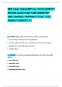 RIM FINAL EXAM REVIEW  WITH CORRECT ACTUAL QUESTIONS AND CORRECTLY WELL DEFINED ANSWERS LATEST 2025  ALREADY GRADED A&plus;