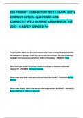 CXS FREIGHT CONDUCTOR TEST 1 EXAM  WITH CORRECT ACTUAL QUESTIONS AND CORRECTLY WELL DEFINED ANSWERS LATEST 2025  ALREADY GRADED A&plus; 