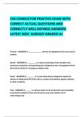 CXS CONDUCTOR PRACTICE EXAM WITH CORRECT ACTUAL QUESTIONS AND CORRECTLY WELL DEFINED ANSWERS LATEST 2025  ALREADY GRADED A&plus;   