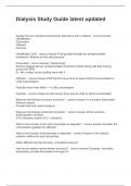Dialysis Study Guide latest updated
