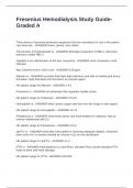 Fresenius Hemodialysis Study Guide-Graded A
