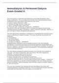Hemodialysis & Peritoneal Dialysis Exam-Graded A