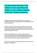 DEQ SWM INSPECTOR EXAM  WITH CORRECT ACTUAL QUESTIONS AND CORRECTLY WELL DEFINED ANSWERS LATEST 2025  ALREADY GRADED A&plus; 