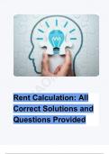Rent Calculation&colon; All Correct Solutions and Questions Provided
