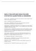 Applied Healthcare Statistics - C784 Module 2 Package Deal Questions & Answers