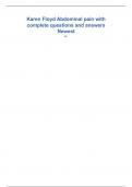 Karen Floyd Abdominal pain with complete questions and answers Newest 