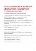 Lab Practicum&colon; BIOS242&sol; BIOS 242 &lpar;New 2025&sol; 2026 Update&rpar; Fundamentals of Microbiology Review &vert;Questions & Answers&vert; Grade A&vert; 100&percnt; Correct &lpar;Verified Solutions&rpar;- Chamberlain