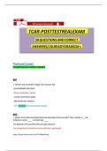 TCAR POST &vert; TCAR POST TEST EXAM 50 QUESTIONS AND CORRECT &lbrace;VERIFIED&rcub; ANSWERS NEWEST UPDATE&vert;ALREADY GRADED A&plus;&period;