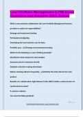 Lean Portfolio Management &lpar;LPM&rpar; Exam  Questions and Answers 100&percnt; Solved
