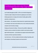 Lean Portfolio Management Exam  Questions and Answers 100&percnt; Solved &vert;  Graded A&plus;