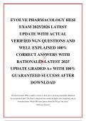  EVOLVE PHARMACOLOGY HESI EXAM 2025/2026 LATEST UPDATE WITH ACTUAL VERIFIED NGN QUESTIONS AND WELL EXPLAINED 100% CORRECT ANSWERS WITH RATIONALES LATEST 2025 UPDATE GRADED A+ WITH 100% GUARANTEED SUCCESS AFTER DOWNLOAD