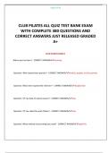 CLUB PILATES ALL QUIZ TEST BANK EXAM WITH COMPLETE 380 QUESTIONS AND CORRECT ANSWERS JUST RELEASED GRADED A&plus;
