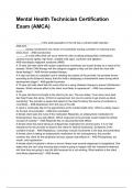 Mental Health Technician Certification Exam &lpar;AMCA&rpar; NEWEST 2025&sol;2026 ACTUAL EXAM COMPLETE QUESTIONS AND CORRECT DETAILED ANSWERS &lpar;VERIFIED ANSWERS&rpar; &vert;ALREADY GRADED A&plus;&vert;&vert;BRAND NEW&excl;&excl;