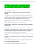 IGCSE COMPUTER SCIENCE UNIT 4 EXAM QUESTIONS AND ANSWERS
