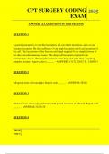  CPT SURGERY CODING EXAM QUESTIONS AND ANSWERS 2025