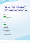 Exam 1&colon; NSG3850 &sol; NSG 3850 &lpar;Latest 2025&sol; 2026 Update&rpar; Pathophysiology II Guide&vert; Questions & Answers&vert; Grade A&vert; 100&percnt; Correct &lpar;Verified Solutions&rpar;- Galen