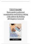 Test Bank- Bates Guide To Physical Examination and History Taking 13th Edition Bickley ISBN- 978-1496398178 Verified 2024 Practice Questions and 100&percnt; Correct Answers with Explanations for Exam Preparation&comma; Graded A&plus;