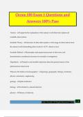 Ocean 100 Exam 1 Questions and Answers 100&percnt; Pass