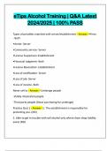 eTips Alcohol Training &vert; Q&A Latest 2024&sol;2025 &vert; 100&percnt; PASS