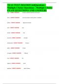 TEAS TEST 2024&sol;2025 260Questions - Multiple Choice Questions - Multiple Choice EXAM QUESTIONS AND ANSWERS