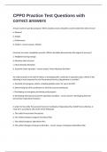 CPPO Practice Test Questions with correct answers