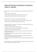 CHLH 274 Exam 2 questions & answers rated A&plus; passed