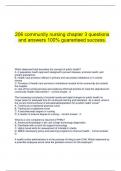 206 community nursing chapter 3 questions  and answers 100&percnt; guaranteed success&period;
