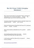 Bio 161 Exam 3 With Complete Solutions&excl;&excl;