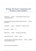 Biology 161 Exam 1 Questions And Answers Latest Update&excl;&excl;